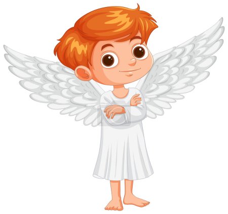 Ilustración de Ilustración vectorial de un niño angelical lindo - Imagen libre de derechos