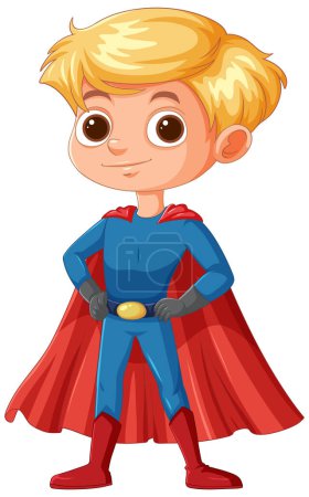 Cartoon of a child dressed as a superhero
