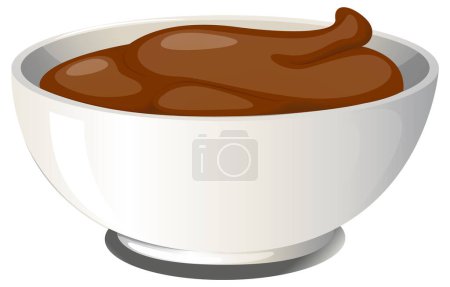 Illustration vectorielle d'un bol rempli de sauce
