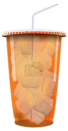 Vector illustration of a cold beverage with ice