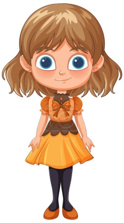 Illustration for Vector illustration of a young girl smiling - Royalty Free Image
