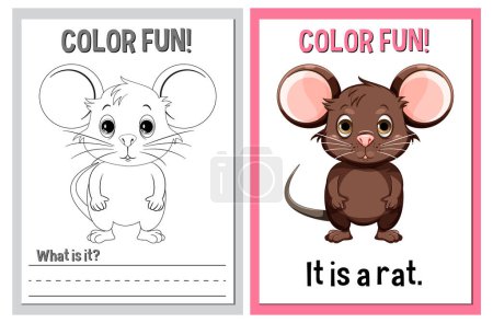 Coloring and educational activity cards for children