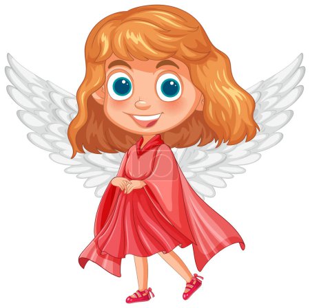 Illustration for Vector illustration of a young angelic girl - Royalty Free Image