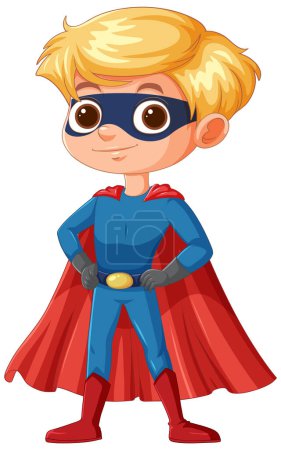 Cartoon of a child dressed as a superhero