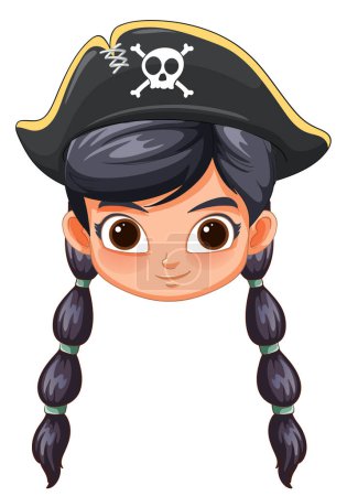 Téléchargez les illustrations : Illustration vectorielle d'une jeune fille pirate - en licence libre de droit