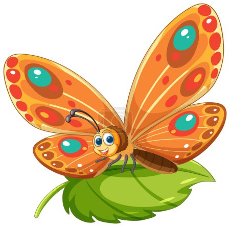 Illustration for Vibrant vector illustration of a cheerful butterfly - Royalty Free Image