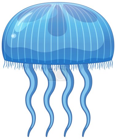 Detailed vector of a blue jellyfish