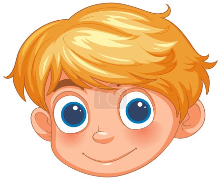 Vector illustration of a happy, young boy's face