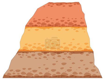 Illustration vectorielle des couches stratifiées du sol