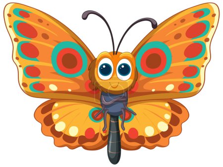 Illustration for Vibrant vector illustration of a cartoon butterfly - Royalty Free Image