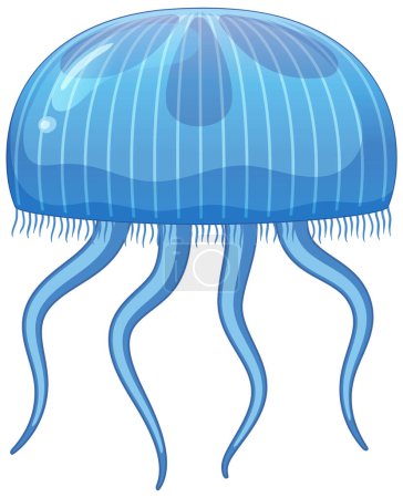 Vector detallado de una medusa azul