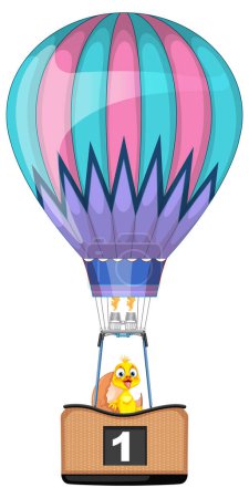 Téléchargez les illustrations : Chien en montgolfière, coloré et fantaisiste - en licence libre de droit