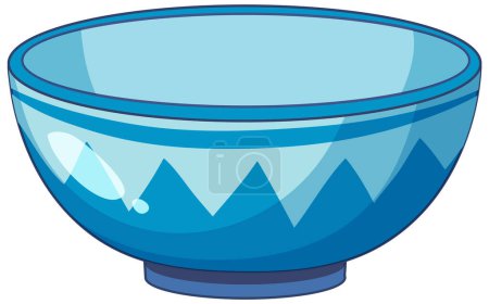 Téléchargez les illustrations : Illustration of a blue bowl with patterns - en licence libre de droit