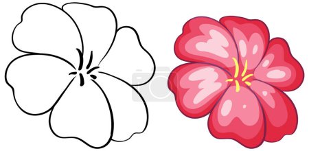 Illustration for Two flowers, one simple and one detailed - Royalty Free Image
