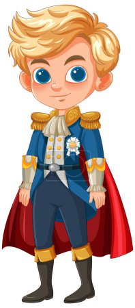 Illustration of a young prince in ceremonial uniform