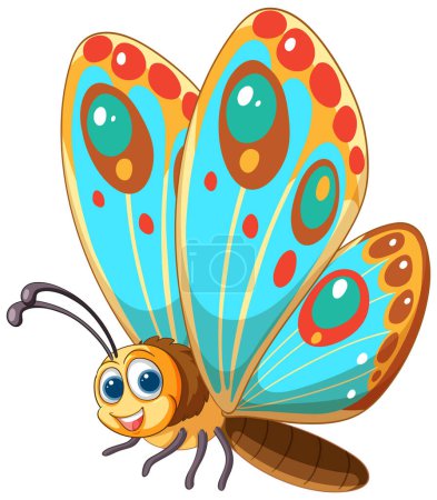 Vibrant, cheerful butterfly with detailed wings