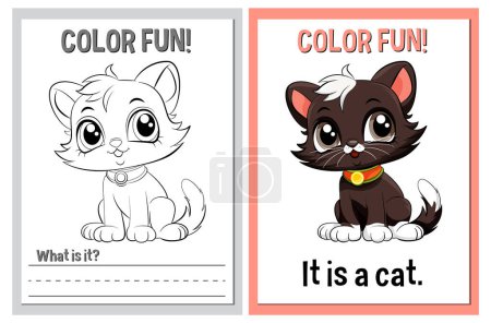 Actividad para colorear y aprender con gatos adorables