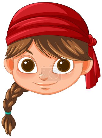 Vector portrait of a cheerful young girl