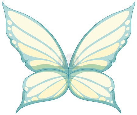 Illustration for Soft pastel colors in a simple butterfly design - Royalty Free Image