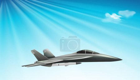 Sleek fighter jet soaring through the sky