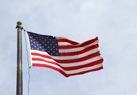 Photo for US Flag flying in the air in Chicago,IL - Royalty Free Image
