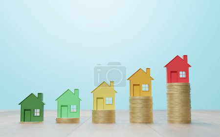Photo for An energy-efficient house symbol with copy space for concepts related to finance and environment. - Royalty Free Image