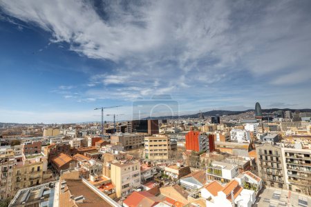 Photo for Barcelona skyline shot from a unique vantage point - Royalty Free Image