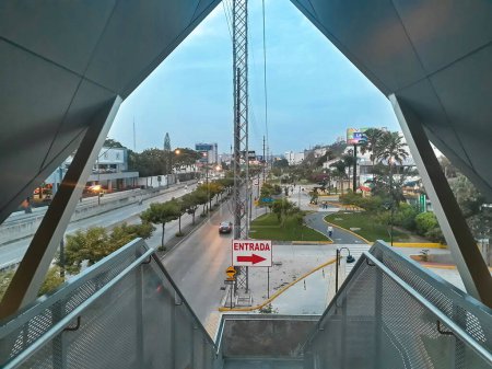 Higway view from mall indoor stairway, guayaquil city, ecuador