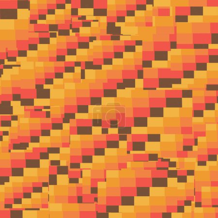 Cálidos colores mezclados geométrico moderno abstracto intrincado patrón aleatorio