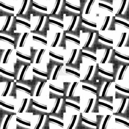 Complex geometric abstract shapes motif black and white pattern