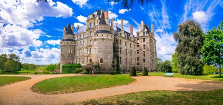 Foto de Most beautiful and elegant castles of France - Chateau de Brissac , famous Loire valley Unesco heritage site - Imagen libre de derechos