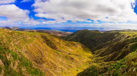 Photo for Lanzarote - impressive beauty of volcanic island. beautiful panorama near Haria village. Canary islands of Spain - Royalty Free Image