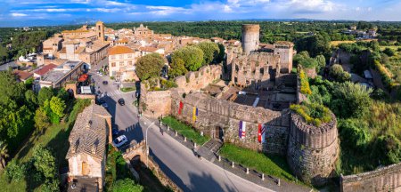 Photo for Italy travel and landmarks. Famous historic Etruscan city Nepi in Tuscia, Viterbo province. Popular tourist destination and attration. Aerial drone view - Royalty Free Image