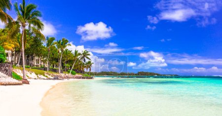Foto de Mejor destino tropical. Exótico paisaje de playa tropical. Isla Mauricio - Imagen libre de derechos