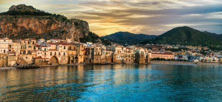 Photo for Italy. Sicily island scenic places. Cefalu - beautifl old town with great beaches - Royalty Free Image