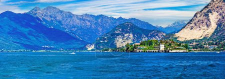 Photo for Landmarks and nature of northern Italy. scenic lake Lago Maggiore - beautiful island Isola Bella. popular destination in Borromean isalnd - Royalty Free Image