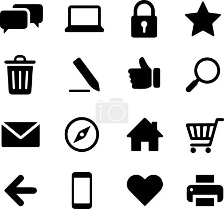 Pixel perfect icon set of web internet buttons Computer online shopping cart mail thrash lock like search print write chat. thin line icons vector illustrations. Isolated on transparent background