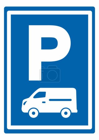 road sign, parking lot for vans, parking space for a van, pickup, parking space for a delivery car, vector 
