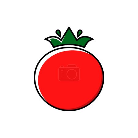 Téléchargez les photos : Modèle de conception d'illustration vectorielle icône tomate - en image libre de droit