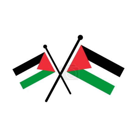 Ilustración de Bandera de Palestina Vector icono diseño ilustración Plantilla - Imagen libre de derechos