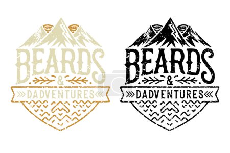 Illustration for Beards & Dadventures Hiking,  Celebrate Dad's Outdoor Adventures - Royalty Free Image