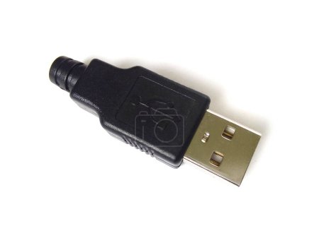 Photo for Close up of USB plug connector isolated on white background. - Royalty Free Image
