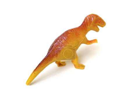 Foto de Tyrannosaurus Rex dinosaurio artificial. Juguete plástico para niños aislado sobre fondo blanco. - Imagen libre de derechos