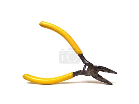 Photo for Electrical pliers isolated on white background. Close up of hand tool. - Royalty Free Image