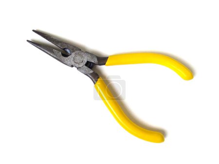 Photo for Electrical pliers isolated on white background. Close up of hand tool. - Royalty Free Image