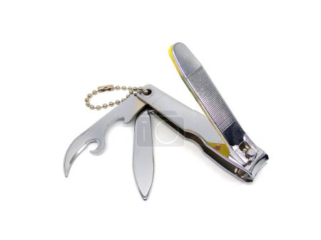 Nail clipper or nail cutter isolated on white background.