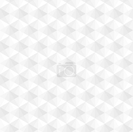 Abstract geometric shape seamless pattern background vector. White 3d diamonds, rhombus, hexagons repeating pattern.