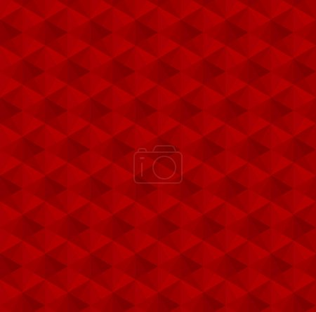 Abstract geometric shape seamless pattern background vector. Red 3d diamonds, rhombus, hexagons repeating pattern.