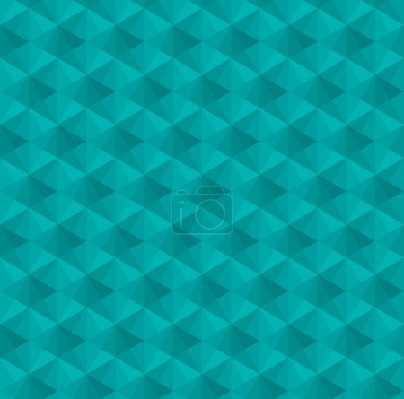 Abstract geometric shape seamless pattern background vector. Teal green 3d diamonds, rhombus, hexagons repeating pattern.