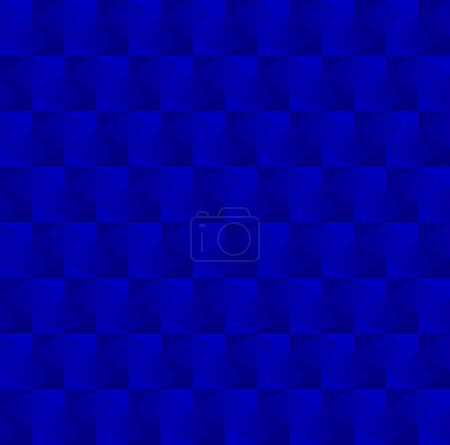 Abstract geometric shape seamless pattern background vector. Blue 3d checkered, rectangles, zigzag repeating pattern.